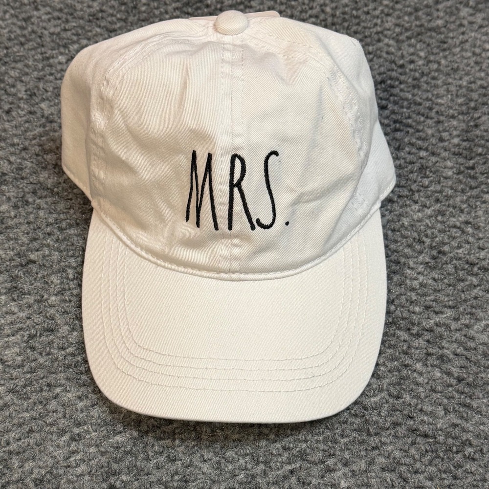 Rae Dunn MRS Cap Hat White OSFM Adjustable NEW